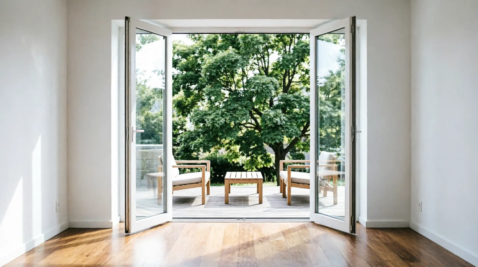 Панорамная дверь из ПВХ в частном доме