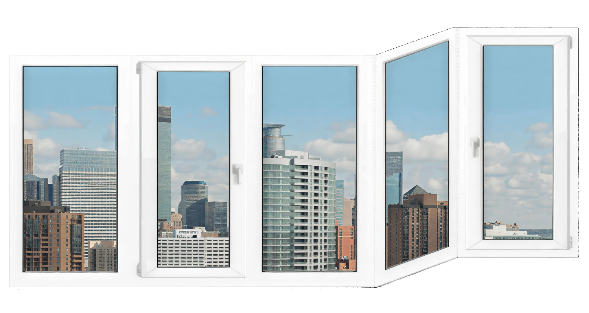 Двухэркерные ПВХ лоджии