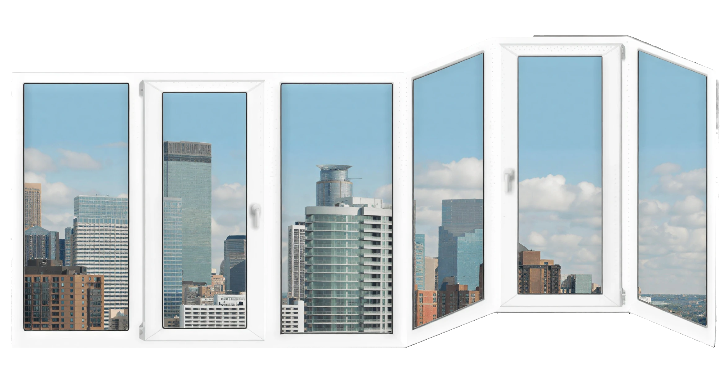 Трехэркерные ПВХ лоджии