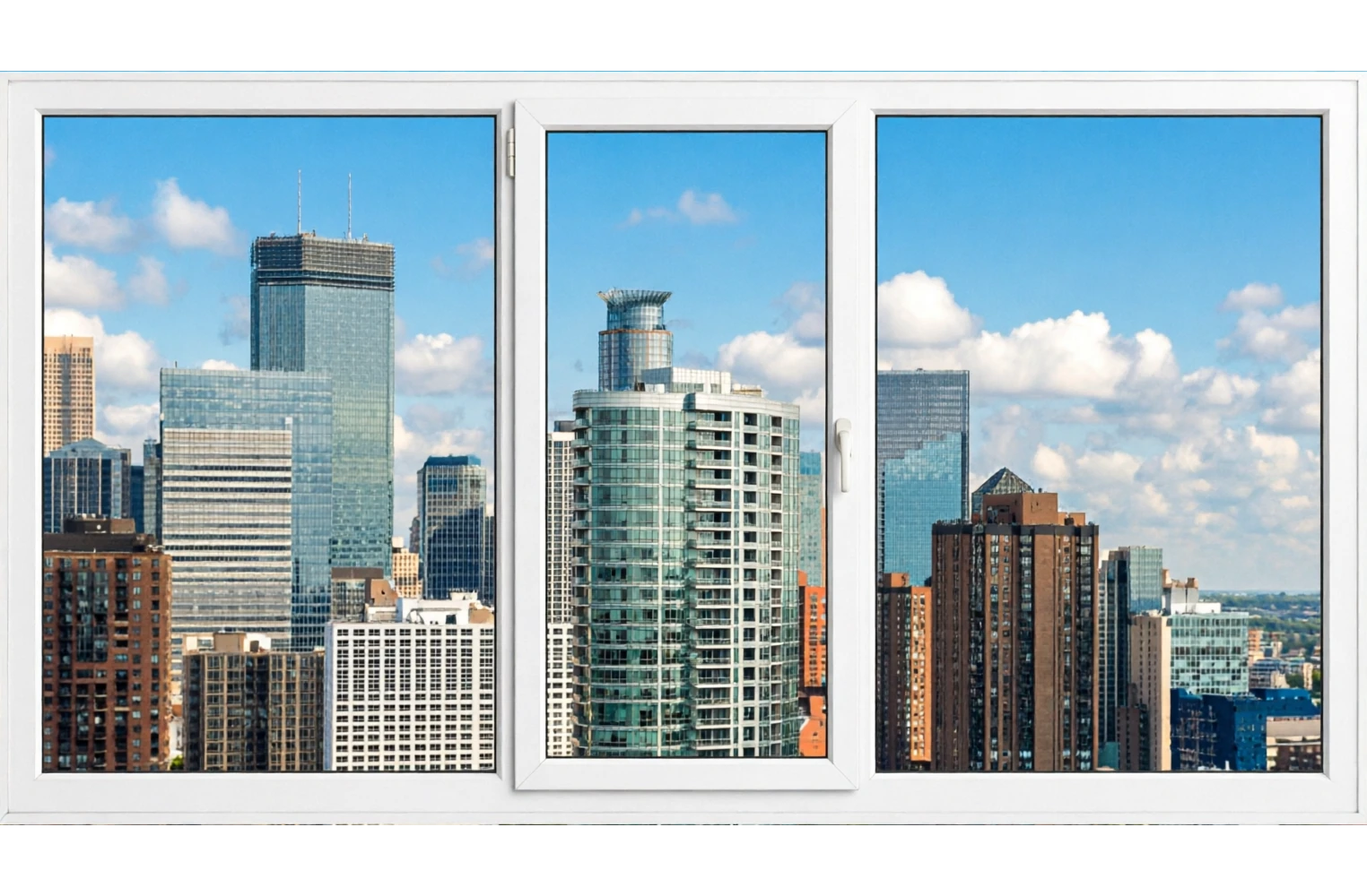 Трёхсекционные ПВХ лоджии